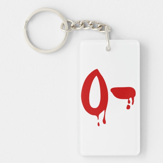 Blood Group O- Negative #Horror Hospital Keychain (Front)
