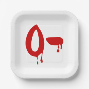 Blood Group O- Negative #Horror Hospital Paper Plate
