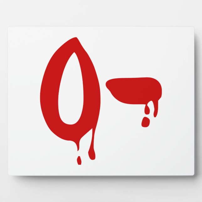 Blood Group O- Negative #Horror Hospital Plaque (Front)