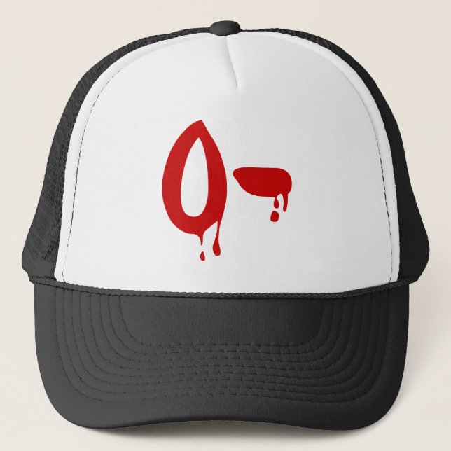 Blood Group O- Negative #Horror Hospital Trucker Hat (Front)