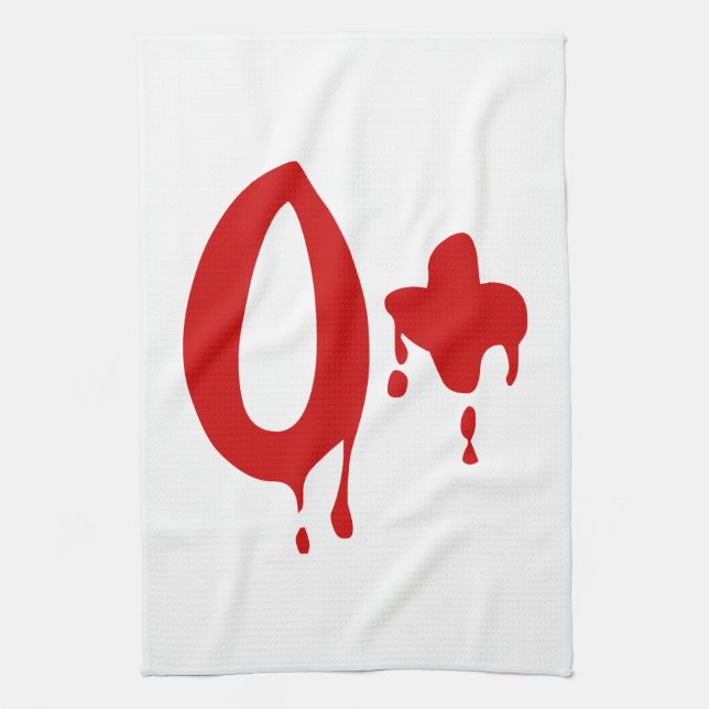 Blood Group O+ Positive #Horror Hospital Kitchen Towel (Vertical)