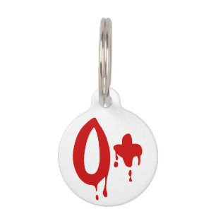 Blood Group O+ Positive #Horror Hospital Pet Tag