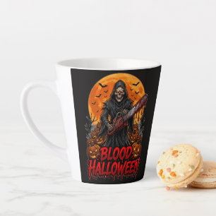 Blood Halloween Grim Reaper Chainsaw Pumpkin Hoodi Latte Mug