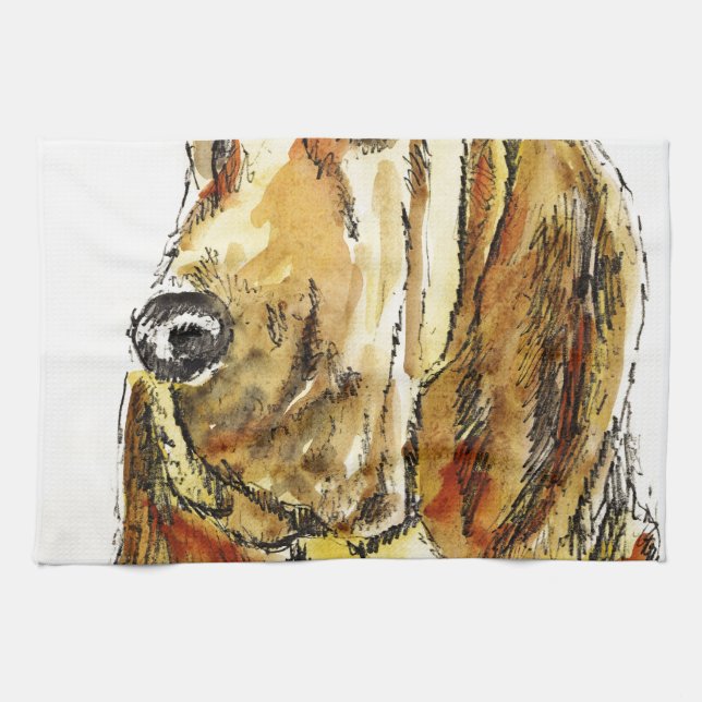 Blood Hound Dogs Kitchen Towel (Horizontal)