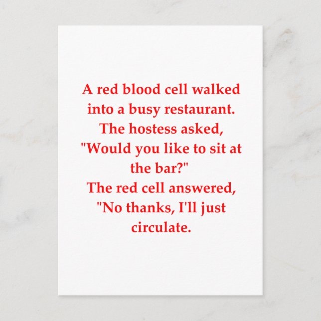 blood joke postcard (Front)
