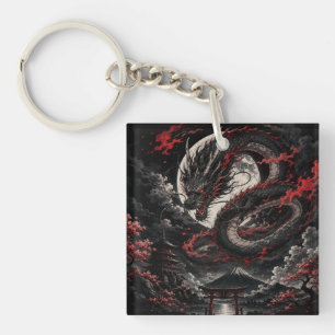 Blood Moon Dragon Keychain