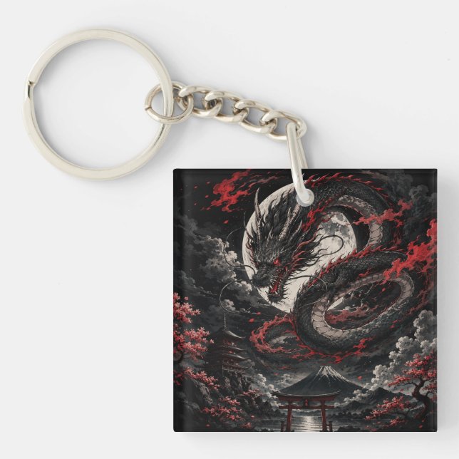 Blood Moon Dragon Keychain (Front)