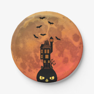 Blood Moon Haunted House Plate