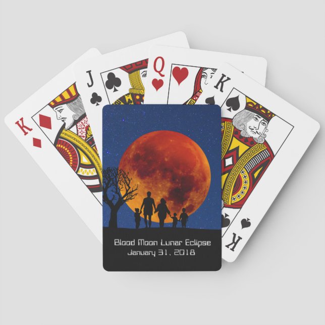 Blood Moon Lunar Eclipse 2018 Playing Cards (Back)