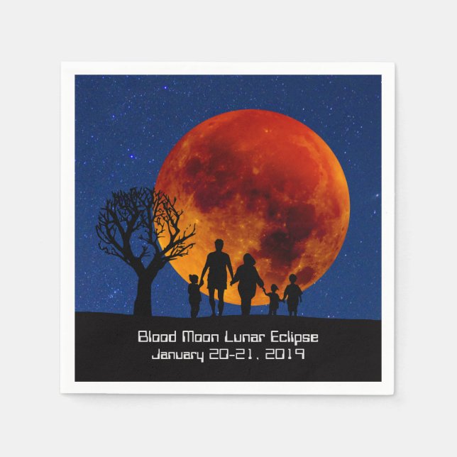 Blood Moon Lunar Eclipse 2019 Napkin (Front)