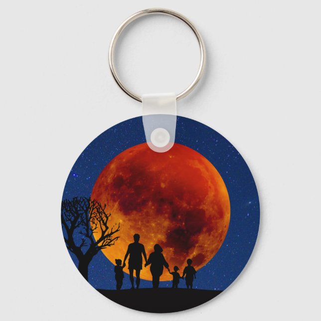 Blood Moon Lunar Eclipse Family Keychain (Front)