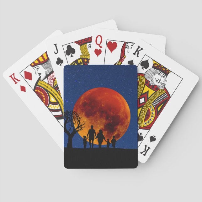 Blood Moon Lunar Eclipse Family Playing Cards (Back)