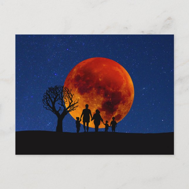 Blood Moon Lunar Eclipse Family Postcard (Front)