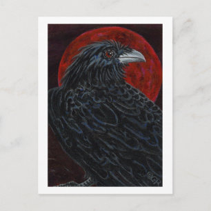 Blood Moon Raven Postcard