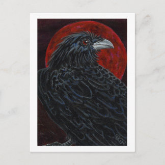 Blood Moon Raven Postcard