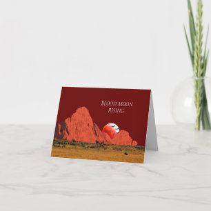 Blood Moon Rising Digital Art Customizable Thank You Card