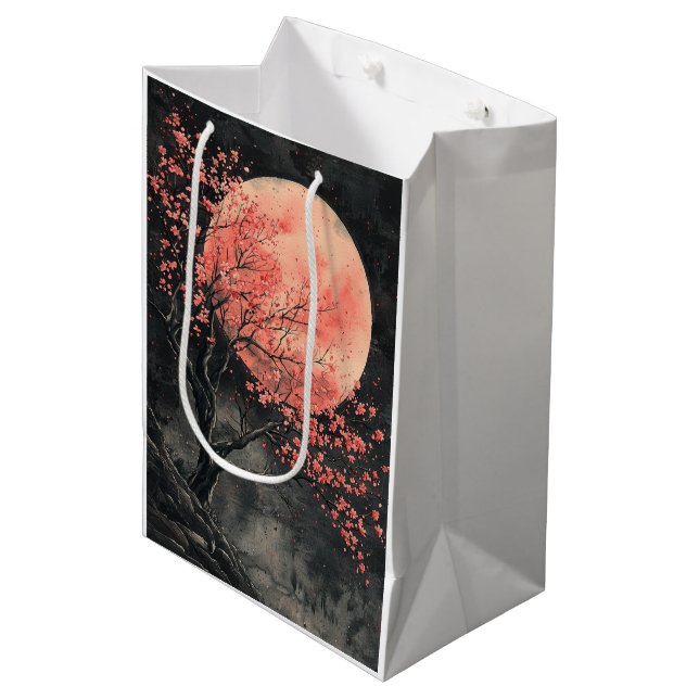 Blood Moon Sakura Ink Wash (2) Medium Gift Bag (Front Angled)