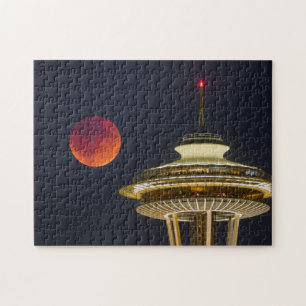 Blood Moon   Seattle Space Needle Jigsaw Puzzle