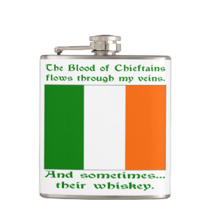 Blood of Chieftains Flows Veins Sometimes Whiskey Hip Flask