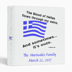 Blood of Hellas and Ouzo Personalized Binder