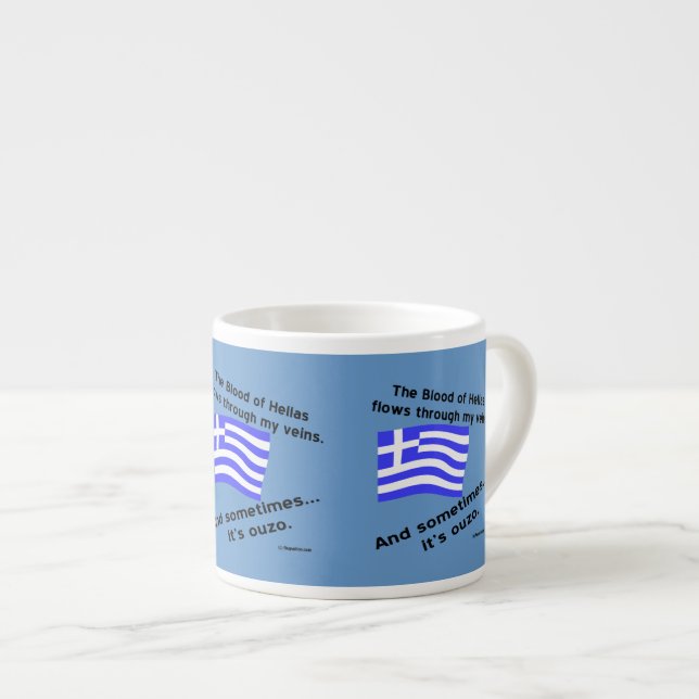 Blood of Hellas and Ouzo Times 3 Espresso Cup (Front Right)