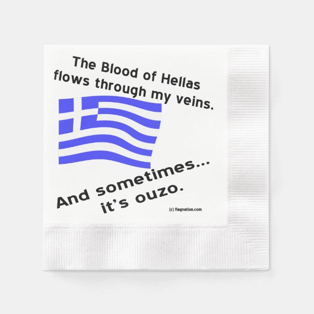 Blood of Hellas & Ouzo Napkin (Front)