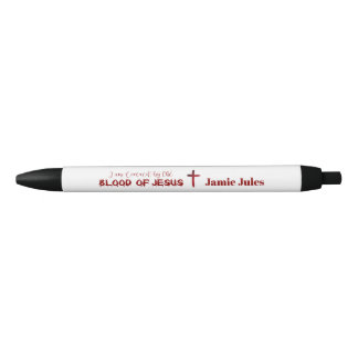 Blood of Jesus Cross Personalized Black Ink Pen