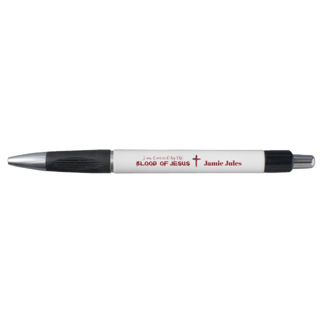 Blood of Jesus Cross Personalized Pen (Front)