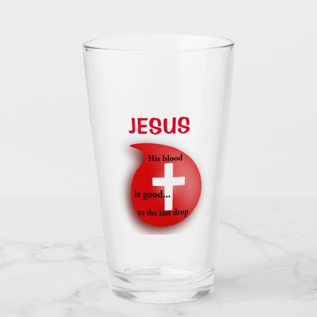 BLOOD of Jesus Customize It add name or initials! Glass (Front)