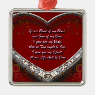 Blood of my Blood: Scot Highland Marriage Oath Red Metal Ornament