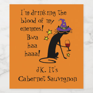Blood of My Enemies, JK Wine, Black Cat Wine Label