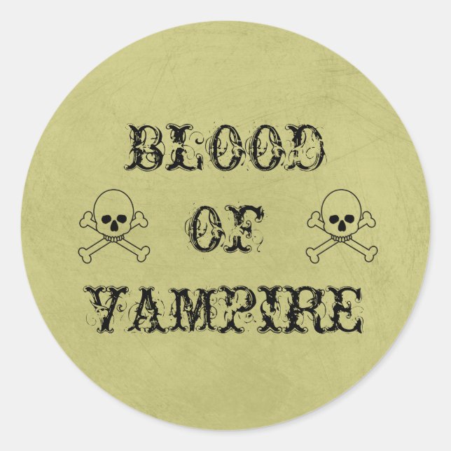 Blood Of Vampire Vintage Halloween Potion Label (Front)