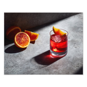 Blood Orange Cocktail Bold Shadow Play Photo Print
