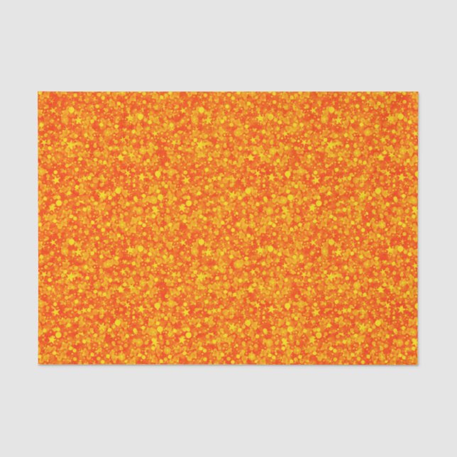 Blood Orange Faux Glitter & Sparkles Pattern Tissue Paper (Front)