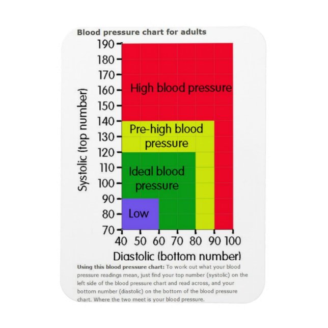BLOOD PRESSURE CHART MAGNET (Vertical)