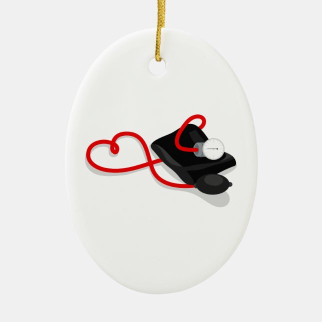 Blood Pressure Cuff Ceramic Ornament (Front)