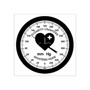 Blood Pressure Monitor Nurse Doctor Health Care Rubber Stamp