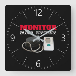 Blood pressure monitoring square wall clock