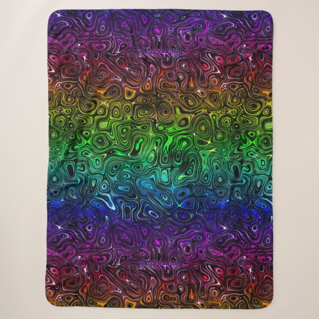 Blood Rainbow Fire Stone 3 Sherpa Blanket (Front)