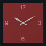 Blood Red 6F100F Colour with Add a Name Option Square Wall Clock<br><div class="desc">Add a name, initials or some text, or keep the colour alone. Colour coordinates with other items in the store based on the name and the HEX code (six-digit hex triplet) shown. Use this code to mix, match and customize any other item to go with this, or to add to...</div>