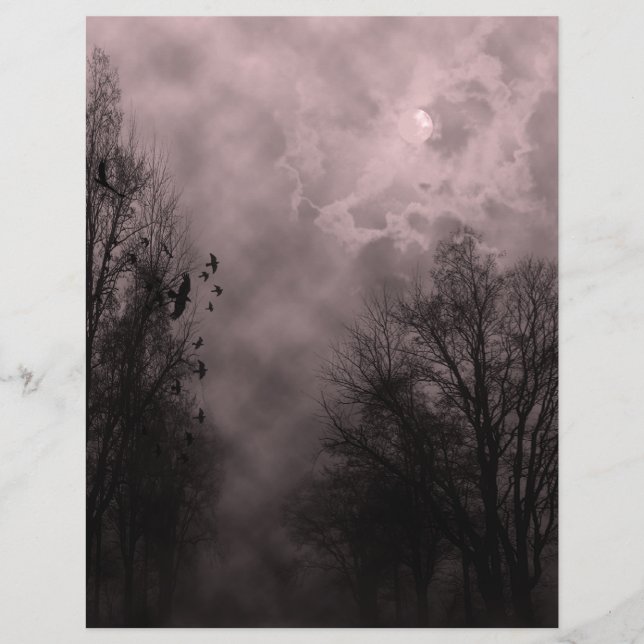 Blood Red Haunted Sky with Ravens (Front)