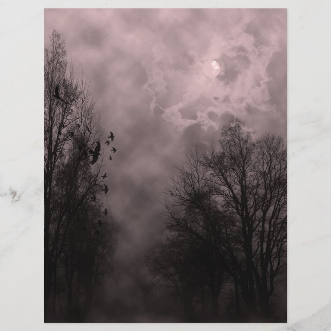 Blood Red Haunted Sky with Ravens Flyer (Front)