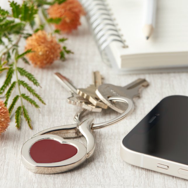 Blood Red Heart Metal Keychain (Side)
