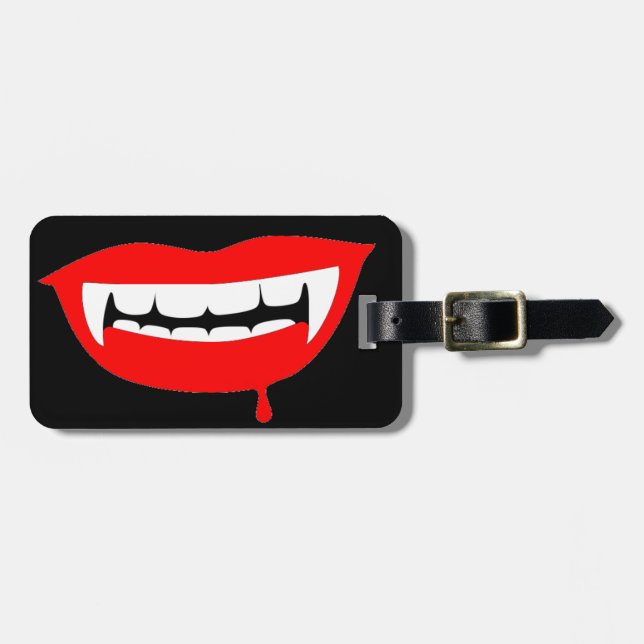 Blood Red Lips Luggage Tag (Front Horizontal)