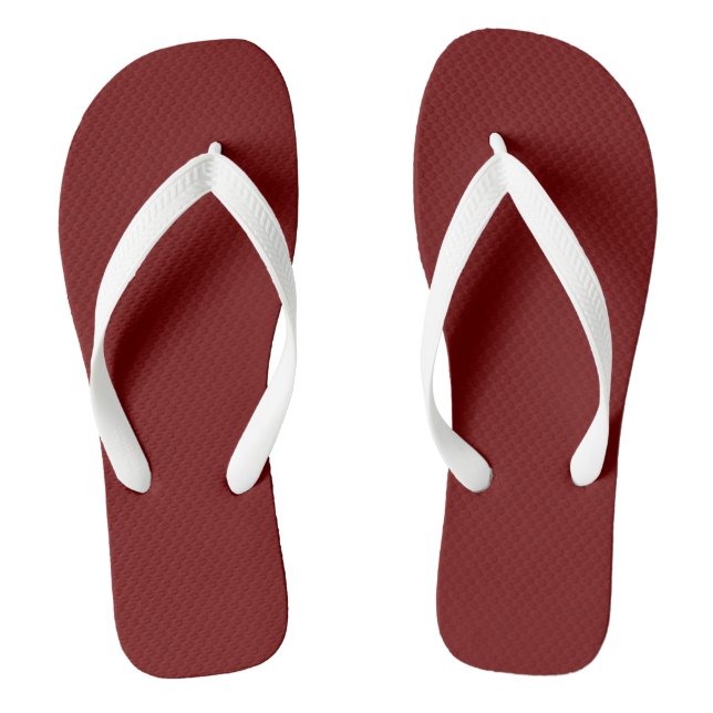 Blood Red Solid Blank Colour Flip Flops (Footbed)