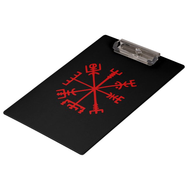 Blood Red Vegvísir (Viking Compass) Clipboard (Angled)