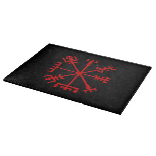 Blood Red Vegvísir (Viking Compass) Cutting Board