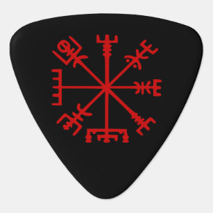 Blood Red Vegvísir (Viking Compass) Guitar Pick