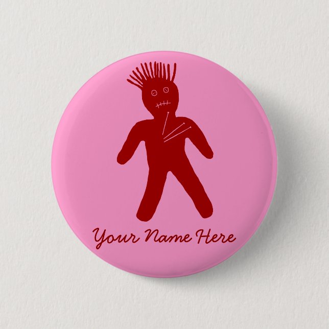 Blood Red Voodoo Doll 2 Inch Round Button (Front)