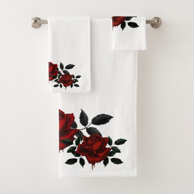 Blood Rose Bath Towel Set (Insitu)